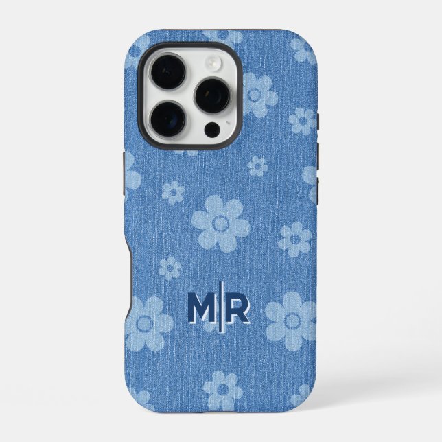Coque iPhone Fleur indigo groovy (Verso)