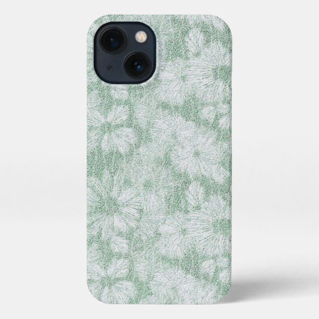 Coque iPhone Fleur marguerite Velvety Mint Green (Verso)
