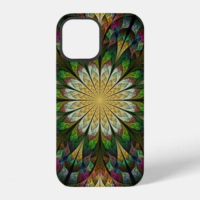 Coque iPhone Fleur matelassée (Verso)