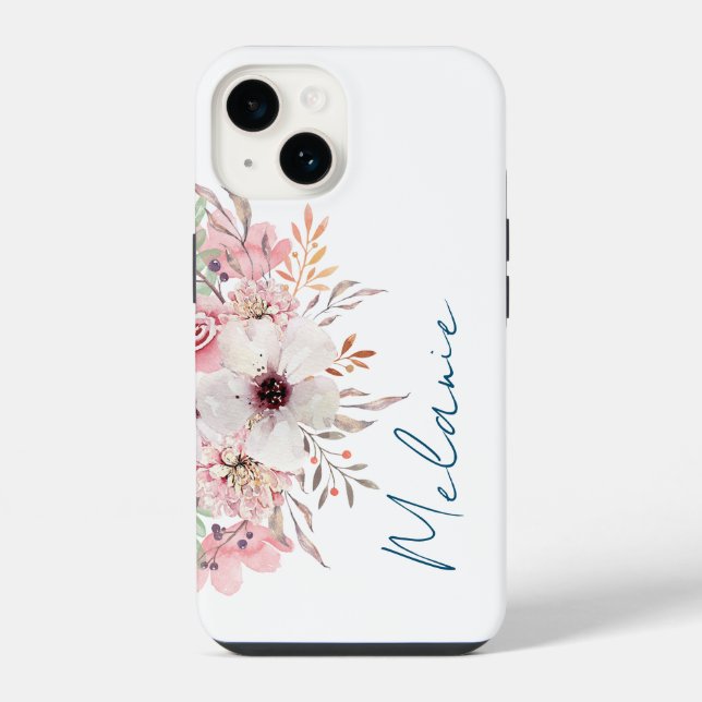Coque iPhone Fleur Moderne Rose (Verso)