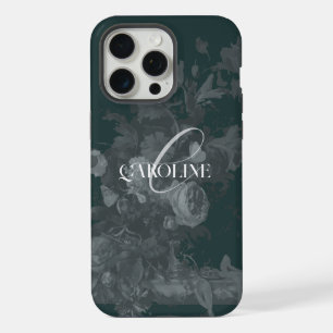 Coque iPhone 15 Pro Max Fleur morte Académie sombre Vert