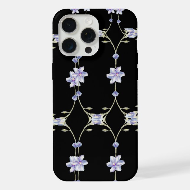 Coque iPhone Fleur noir  (Verso)