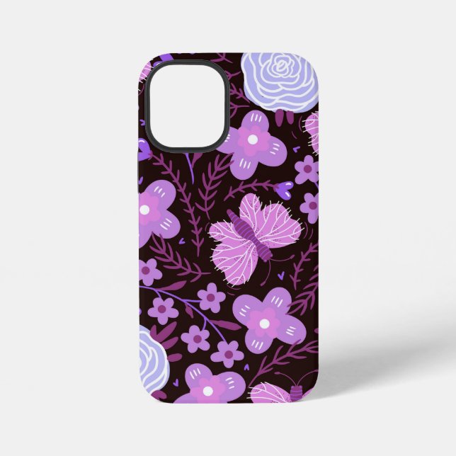Coque iPhone Fleur papillon rose (Verso)