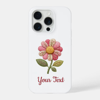 Coque iPhone 15 Pro Fleur patchwork dans le style country