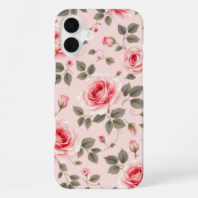 Coque iPhone Fleur Rose (Verso)