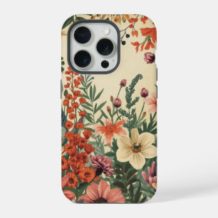 Coque iPhone 15 Pro Fleur sauvage antique chic délabré