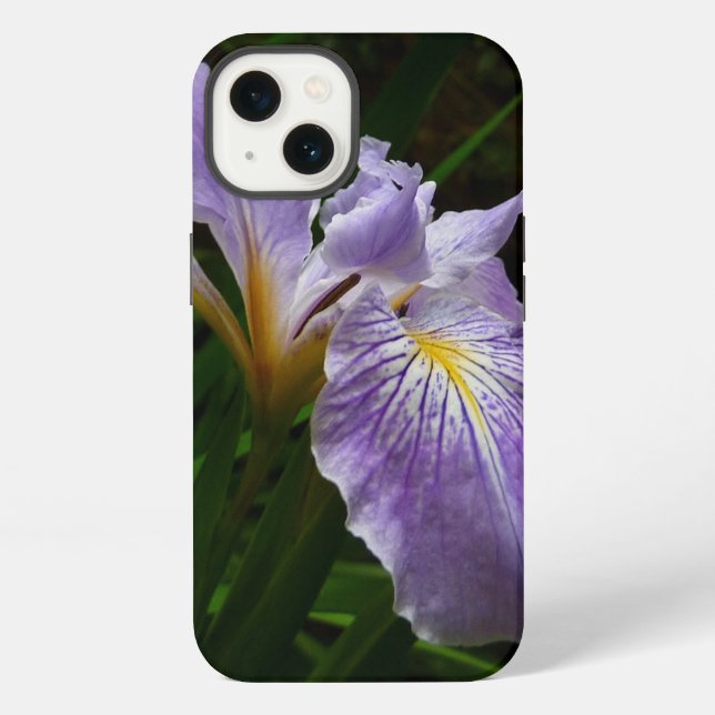 Coque iPhone Fleur sauvage d'iris pourpre (Verso)