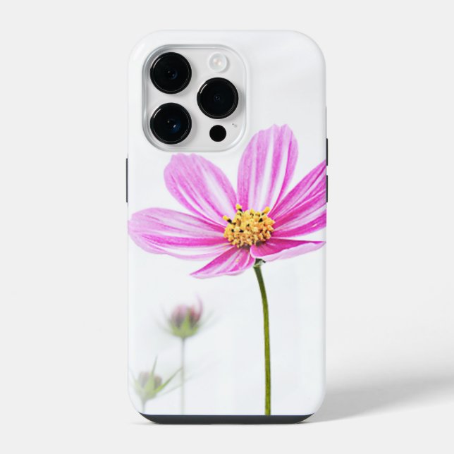 Coque iPhone Fleur sauvage rose (Verso)