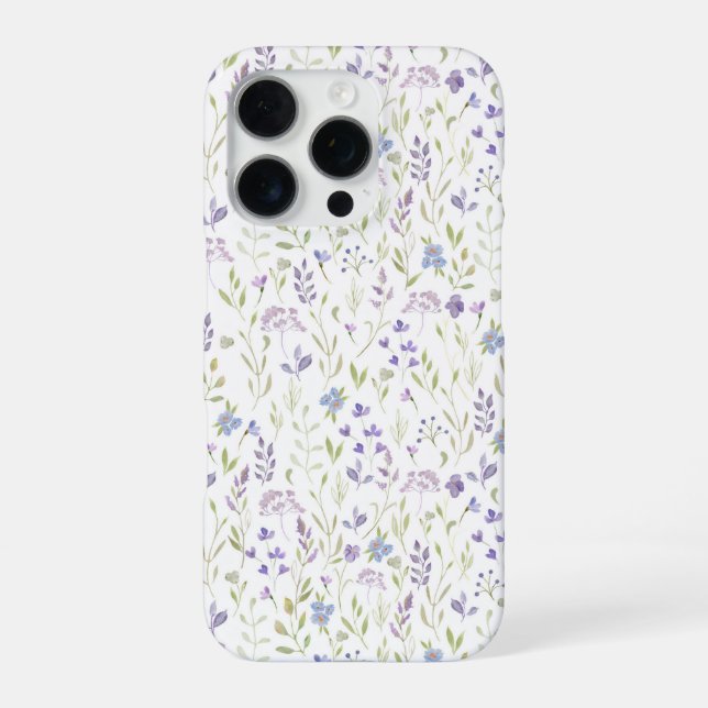 Coque iPhone Fleur sauvage violette (Verso)