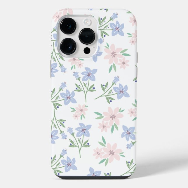 Coque iPhone Fleur sauvage violette abstraite (Verso)