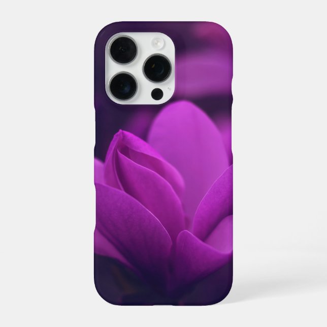 Coque iPhone Fleur violette dans une lumière douce (Verso)