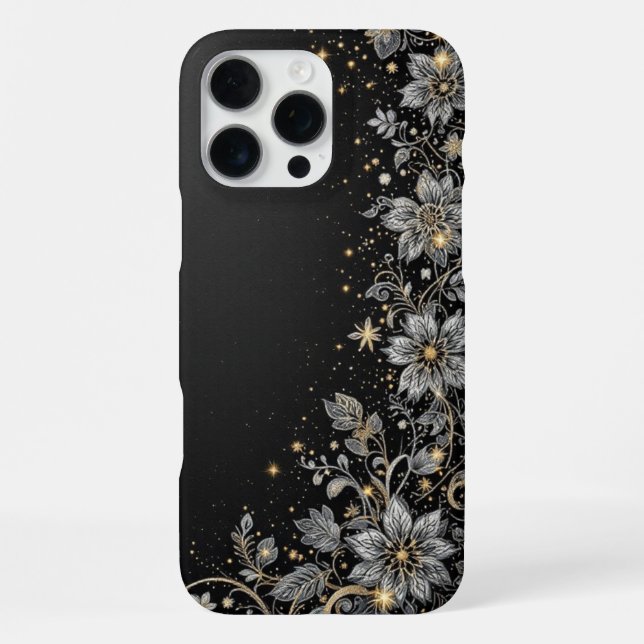 Coque iPhone Fleurale à infusion d'or  (Verso)