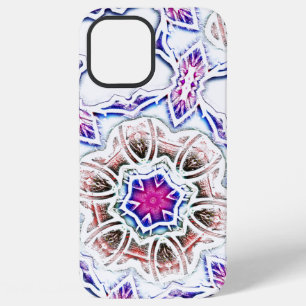 Coque iPhone 12 Pro Max Fleuri en texture de plâtre, ombre douce sur fond