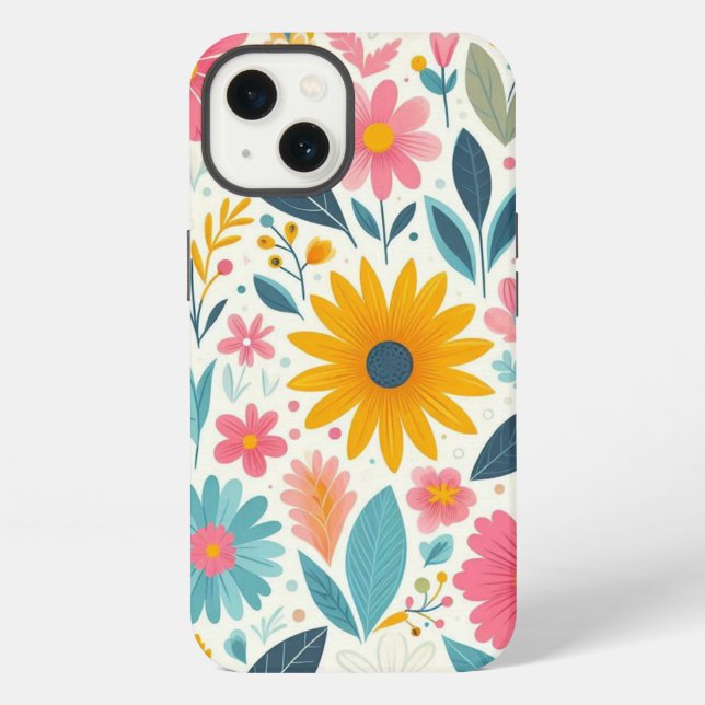 Coque iPhone Fleurie Brillante (Verso)