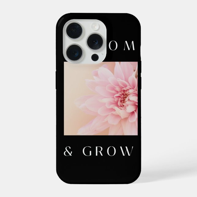 Coque iPhone Fleurir et grandir Fleur rose tendre iPhone 15  (Verso)