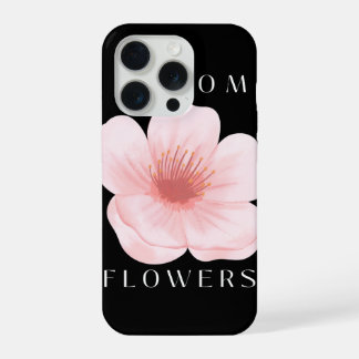 Coque iPhone 15 Pro Fleurir & Grandir Dahlia Rose Floral Minimaliste i
