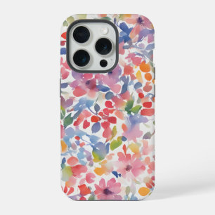 Coque iPhone 15 Pro Fleurs abstraites aquarelle libre