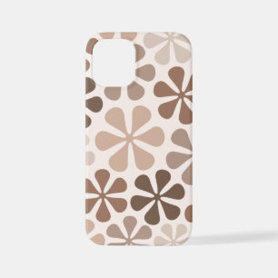 Coque iPhone 12 Mini Fleurs Abstraites (B) Crème Brown de Taupe