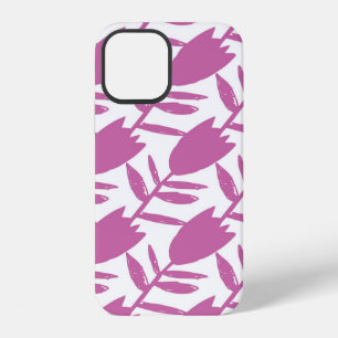 Coque iPhone 12 Fleurs Abstraites bleues roses motif transparent s