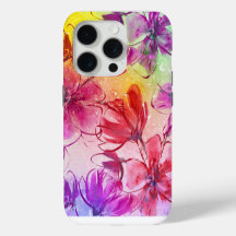 Fleurs Abstraites et aquarelle chaude