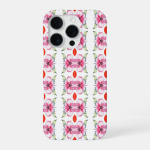 Coque iPhone 16 Pro Fleurs Abstraites et rouge à lèvres