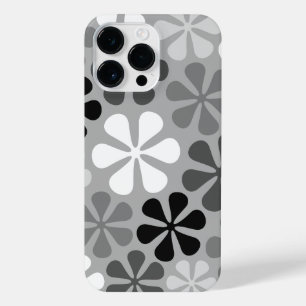 Coque Pour Pour iPhone 14 Pro Max Fleurs Abstraites Gris noir blanc