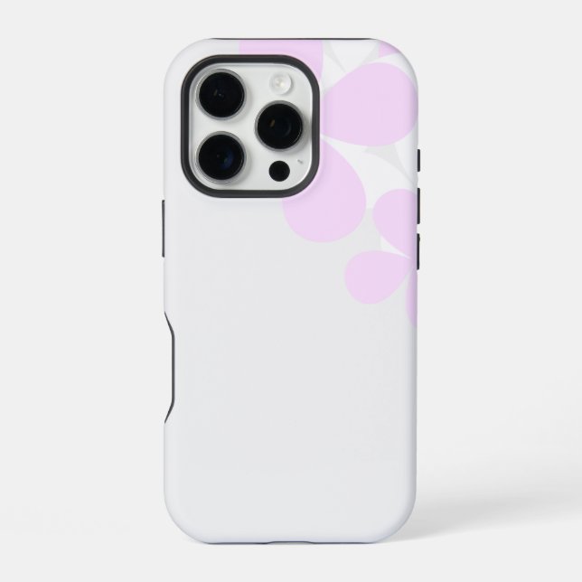 Coque iPhone Fleurs Abstraites sur gris clair (Verso)