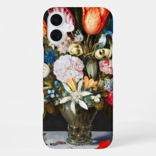 Coque iPhone 16 Plus Fleurs anciennes dans un verre par Ambrosius Bossc