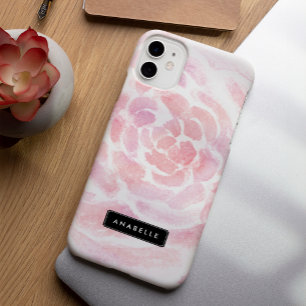 Coque iPhone 15 Pro Max Fleurs aquarelle rose