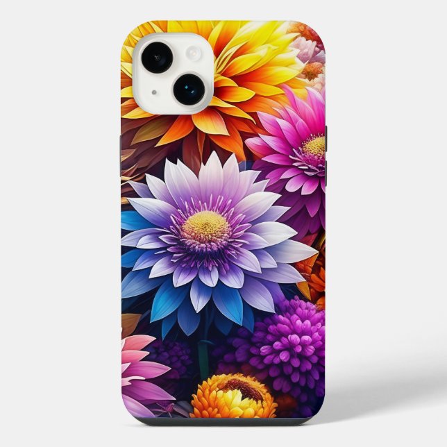 Coque iPhone Fleurs aquarelles colorées (Verso)