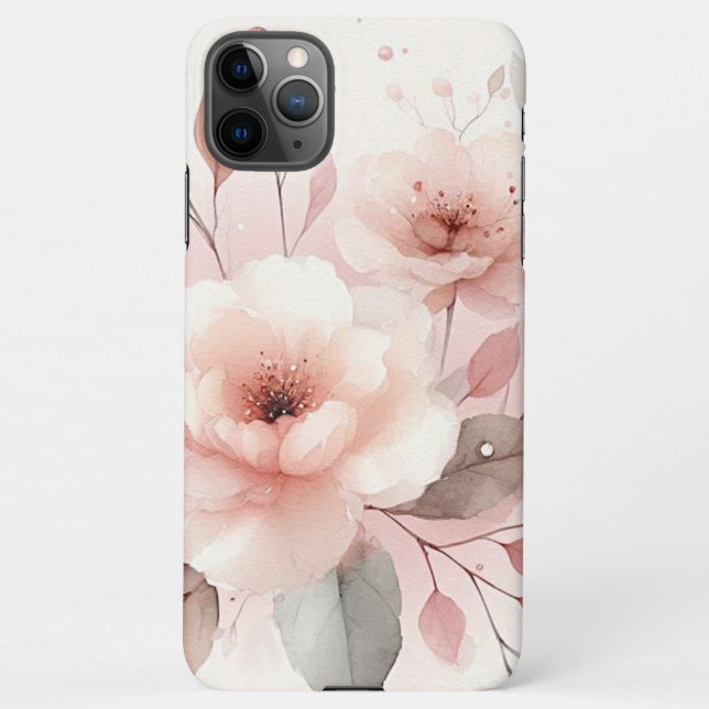 Coque iPhone Fleurs Aquarelles Sophistiquées Classiques (Dos)
