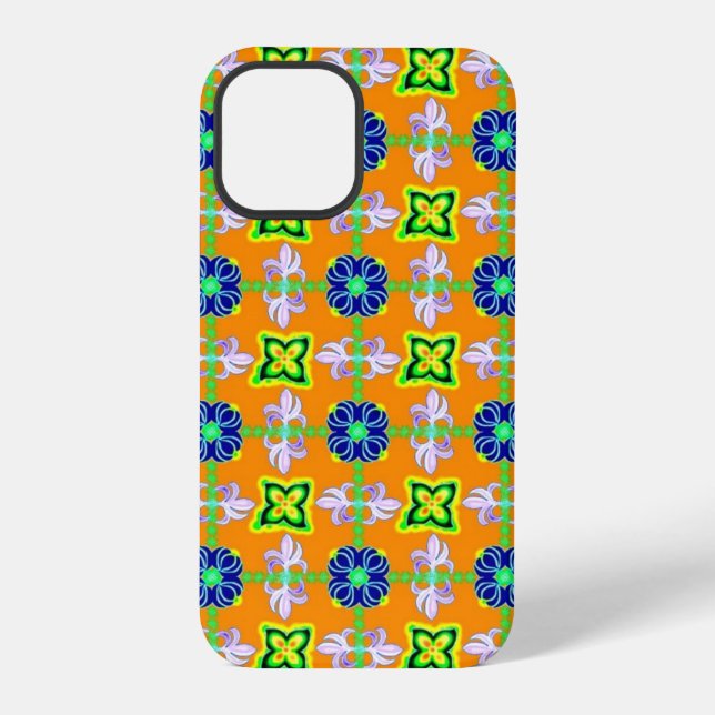 Coque iPhone Fleurs Art Déco dans le style Rétro (Verso)