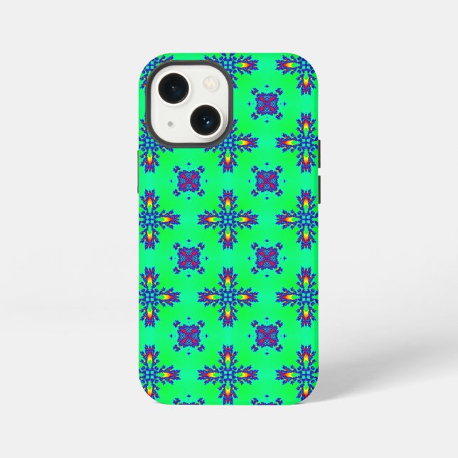 Coque iPhone Fleurs Art Déco de style rétro (Verso)
