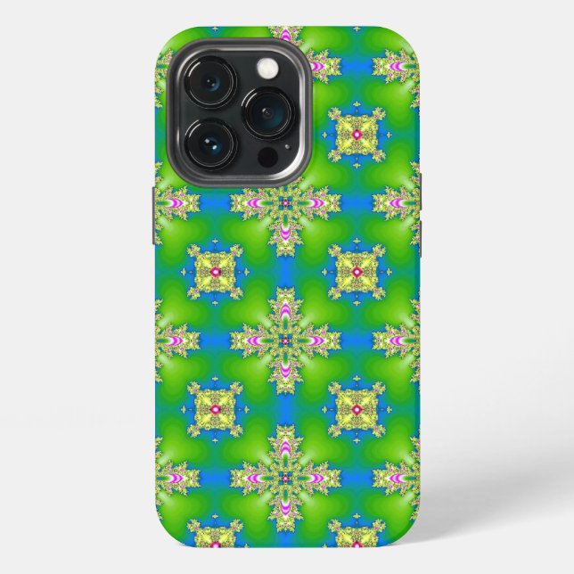 Coque iPhone Fleurs Art Déco de style rétro (Dos)