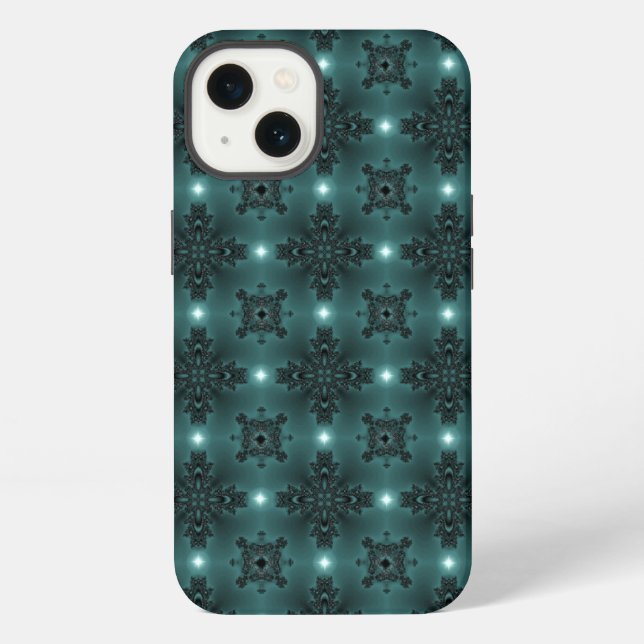 Coque iPhone Fleurs Art Déco de style rétro (Verso)