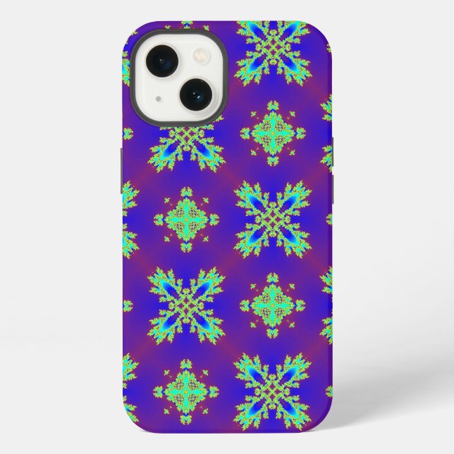 Coque iPhone Fleurs Artdeco dans le style rétro (Verso)
