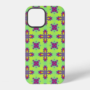 Coque iPhone 12 Fleurs Artdeco dans le style rétro
