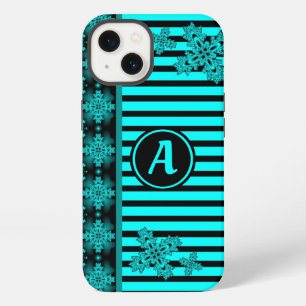 Etui iPhone 13 Fleurs Artdeco dans le style rétro avec monogramme