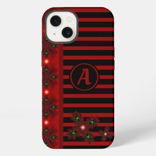 Etui iPhone 13 Fleurs Artdeco dans le style rétro avec monogramme