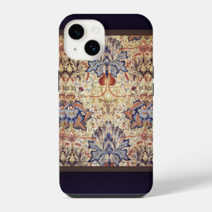 Coque Pour iPhone 14 Fleurs Bleues Et Dorées