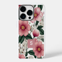 Fleurs botaniques roses modernes Monogrammes