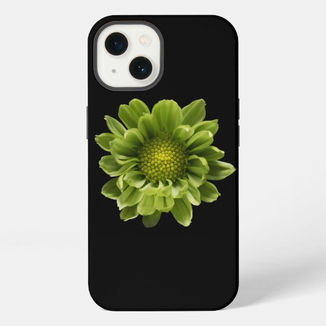 Coque iPhone Fleurs | Chrysanthème vert (Verso)