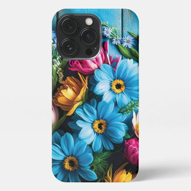 Coque iPhone Fleurs colorées (Verso)