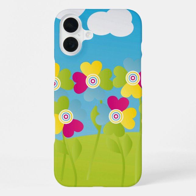 Coque iPhone Fleurs colorées (Verso)