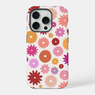 Coque iPhone 15 Pro Fleurs Colorées Grand Motif