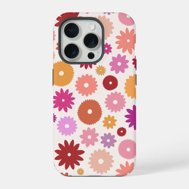 Coque iPhone Fleurs Colorées Grand Motif (Verso)