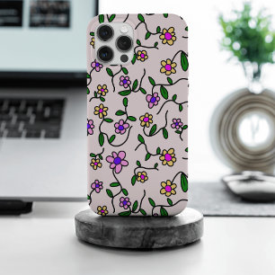 Coque iPhone 15 Pro Max Fleurs Colorées, Motif Floral, Feuillage, Boho