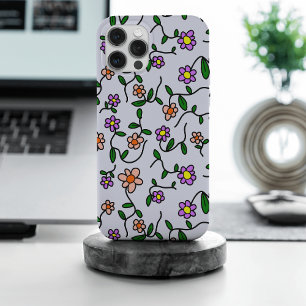 Coque iPhone 15 Pro Max Fleurs Colorées, Motif Floral, Feuillage, Boho