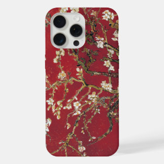 Coque iPhone 15 Pro Max Fleurs d'amandes Red Vincent van Gogh Peinture d'a