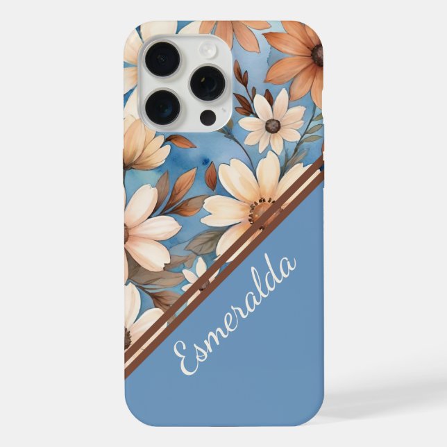 Coque iPhone Fleurs d'automne pastel (Verso)